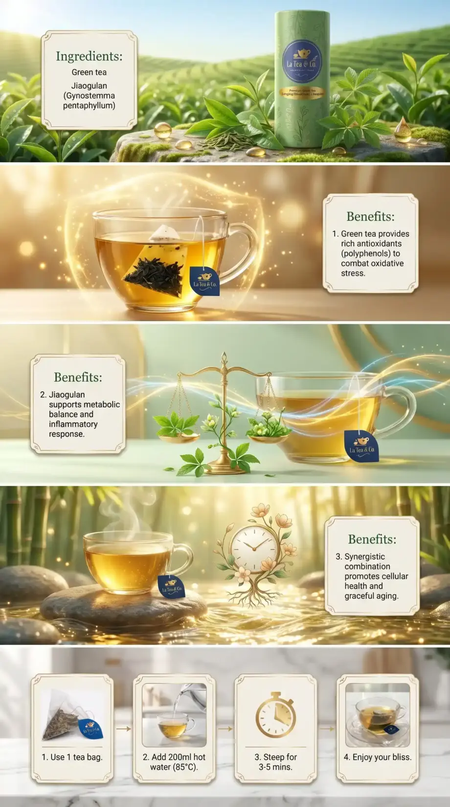Premium Green Tea (Longjing/Biluochun) + Jiaogulan - Image 2