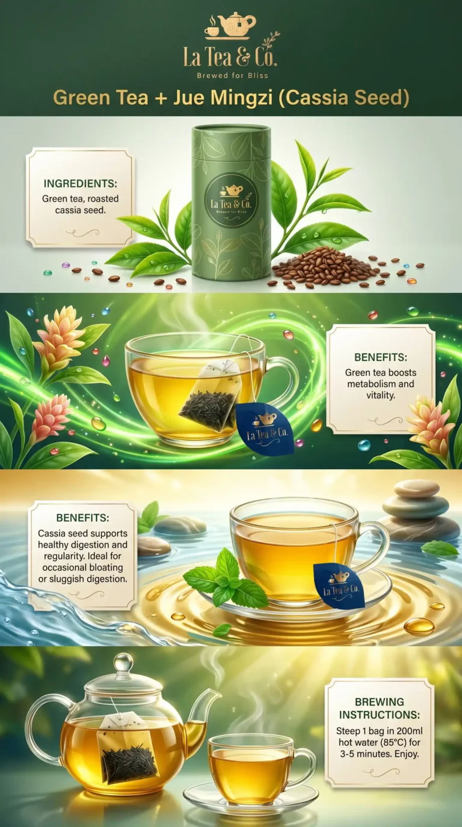Green Tea + Jue Mingzi (Cassia Seed) - Image 2